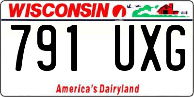 WI license plate 791UXG
