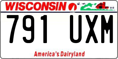 WI license plate 791UXM