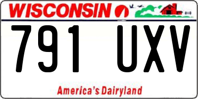 WI license plate 791UXV