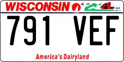 WI license plate 791VEF