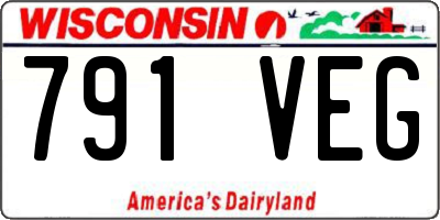 WI license plate 791VEG