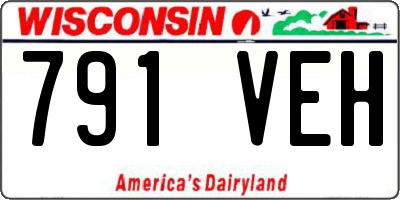 WI license plate 791VEH