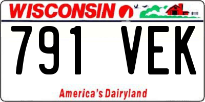 WI license plate 791VEK