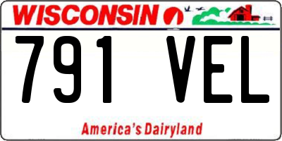 WI license plate 791VEL