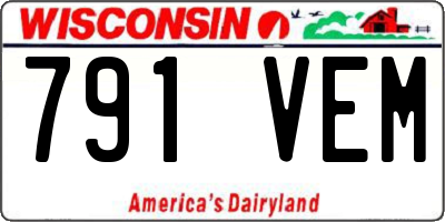 WI license plate 791VEM