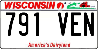 WI license plate 791VEN