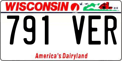 WI license plate 791VER