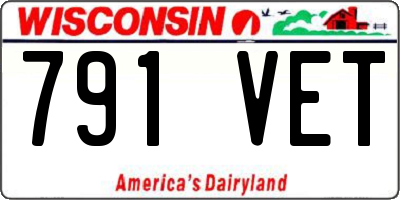 WI license plate 791VET