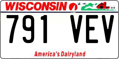 WI license plate 791VEV