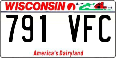 WI license plate 791VFC