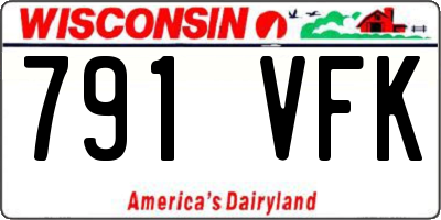 WI license plate 791VFK