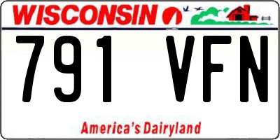 WI license plate 791VFN