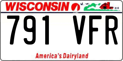 WI license plate 791VFR