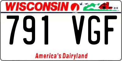 WI license plate 791VGF