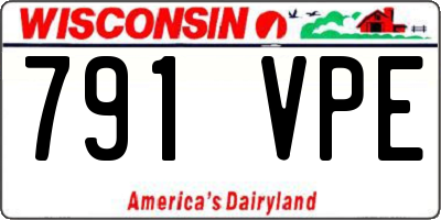 WI license plate 791VPE