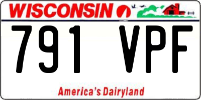 WI license plate 791VPF