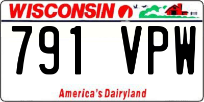 WI license plate 791VPW