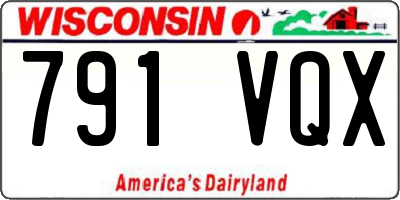 WI license plate 791VQX