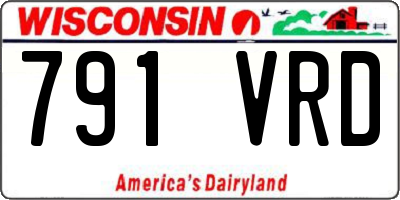 WI license plate 791VRD