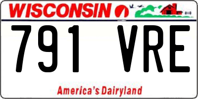 WI license plate 791VRE