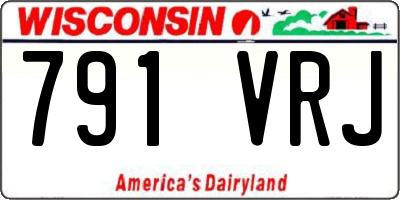 WI license plate 791VRJ