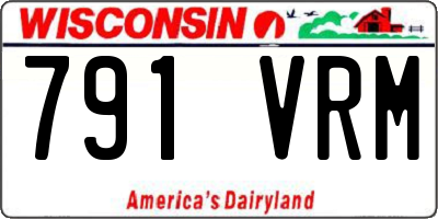 WI license plate 791VRM