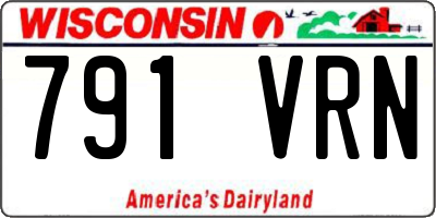 WI license plate 791VRN