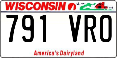 WI license plate 791VRO