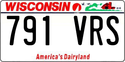 WI license plate 791VRS