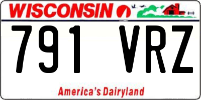 WI license plate 791VRZ
