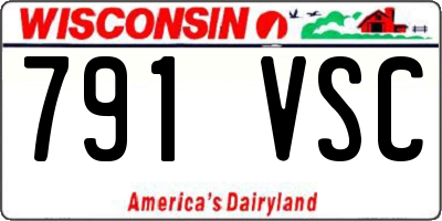 WI license plate 791VSC
