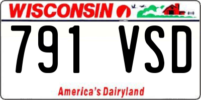 WI license plate 791VSD