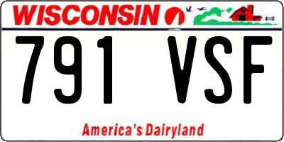 WI license plate 791VSF