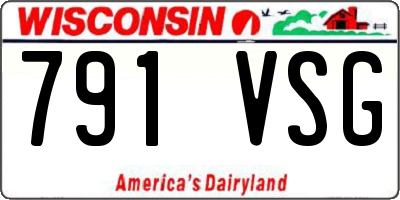 WI license plate 791VSG