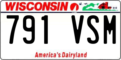 WI license plate 791VSM
