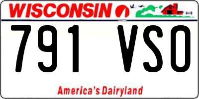 WI license plate 791VSO