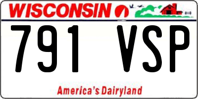 WI license plate 791VSP