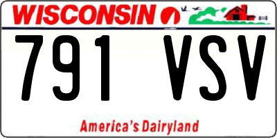 WI license plate 791VSV