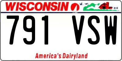 WI license plate 791VSW
