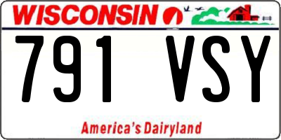 WI license plate 791VSY