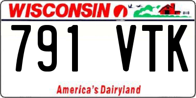 WI license plate 791VTK