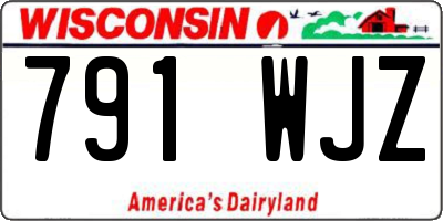 WI license plate 791WJZ