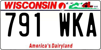 WI license plate 791WKA