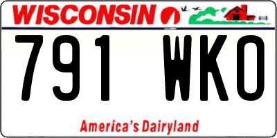 WI license plate 791WKO