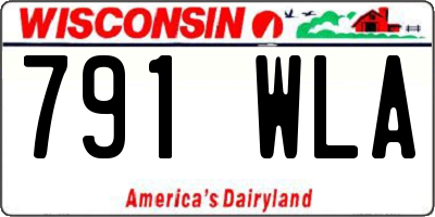 WI license plate 791WLA