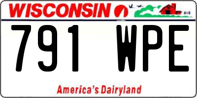 WI license plate 791WPE