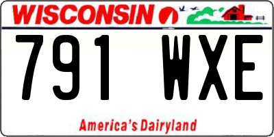 WI license plate 791WXE
