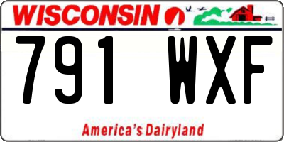 WI license plate 791WXF