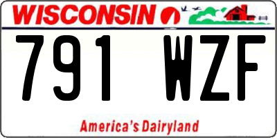 WI license plate 791WZF