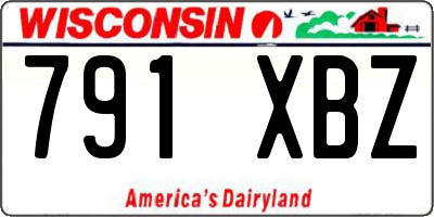 WI license plate 791XBZ